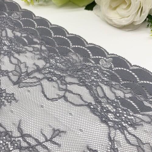 3y/lot Width 22.50cm Seashell Elastic Stretch Lace trim Grey Skirt Hem Underwear Sewing Craft DIY Apparel Fabrics Lace