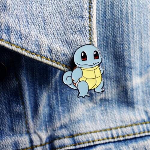 Pokemon Enamel Pin Psychic Jenny Turtle Badge Brooch Denim Clothes Cute Animal Childhood Jewelry Gift For Friends Kids