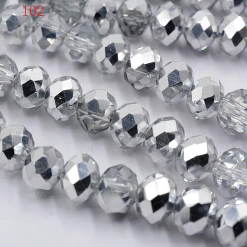 FLTMRH 140pcs Rondelle Faceted Crystal Glass Loose Beads 4mm DIY