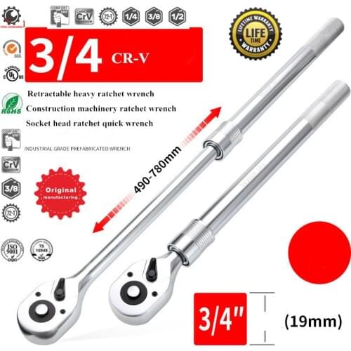 3/4''Heavy-duty socket head ratchet quick wrench construction machinery auto repair and maintenance hardware tools