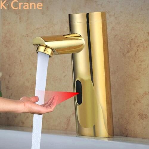 Infrared Motion Sensor Faucet Basin Sink Smart Automatic Tap Bathroom Gold Inductive Grifo Washbasin Touchless Deck Mount Taps