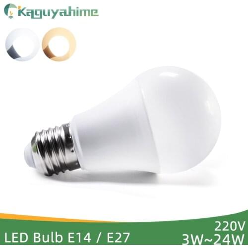 Kaguyahime LED E27 E14 LED Bulb AC 220V 240V 24W 20W 15W 12W 9W 6W Light LED Spotlight Table Lamp Bombilla Lighting Lampada