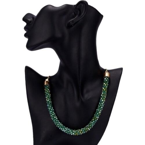 String Strawberry Pink Crystal Necklace Female Tidy Hand Made INS Net Red White Clear Crystal Chips claviclechain short necklace