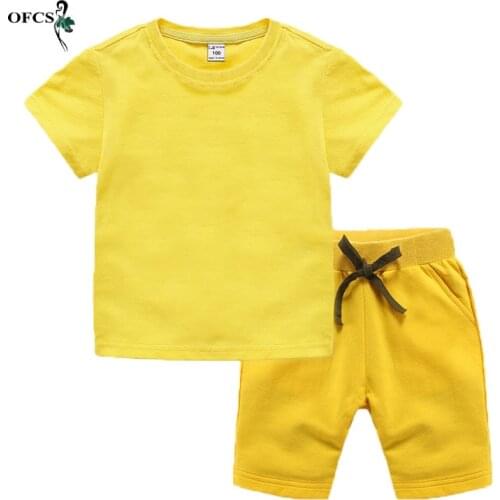 Summer Baby Clothes Child Suit Fashion Boys Girls Cartoon T-Shirt +Beach Shorts 2Pcs/set Toddler Casual Clothing Kids Tracksuits
