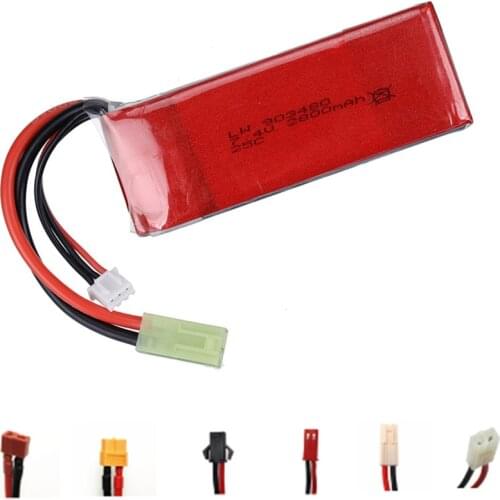 7.4V 2800mAh Lipo Battery for FT009 Udi UDI902 144001 A959 12428 12423 RC Boat Spare Parts 2S 7.4 V 2800 Mah 25C RC Toys Battery