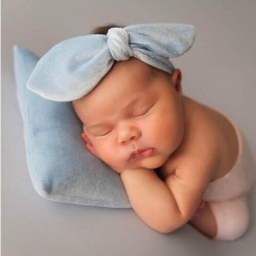 Newborn Photography Photo Props Velvet Pillow Headband Set Cute Baby Photo Auxiliary Props Pillow Set Photography Accessories