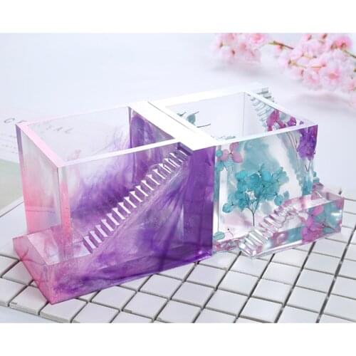 2019 New DIY Square House With Stairs Silicone Mold Desktop Flower Pot Mold Handmade Home Decoration With Fixed Frame