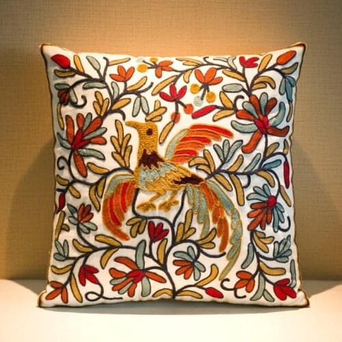 National Style Embroidery Cushion Bedside Sofa Throw Pillows Lumbar Lounge Chair Living Room Home Decor Accessories