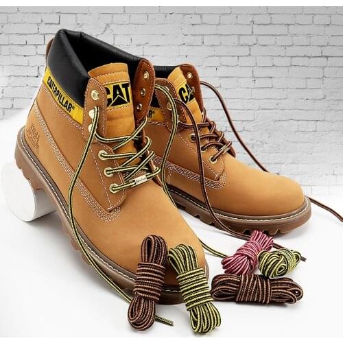 Striped Double Color Shoelaces Outdoor Sneakers Shoe laces Martin Cotton Tooling Boots Shoelace White Shoes Lace Strings 1Pair