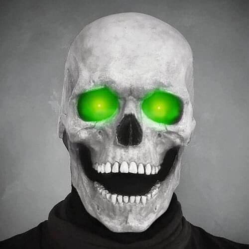 Movable Jaw Head Skull Face Cover Creepy Realistic Halloween Masque Scary Skull Face Cover Unique Gothic Gift