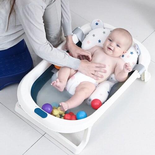 Newborn Baby Folding Bath Tub Baby Swim Tubs Bucket Bathing Portable Foldable Children Eco-friendly Non-Slip Safe Kid Bathtub