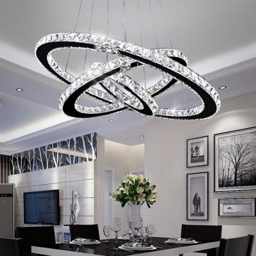 Modern K9 Crystal Led Pendant Lights Home Lighting Chrome Lustre Pendant lamp Ceiling Pendant Fixtures For Living Room mx1122142