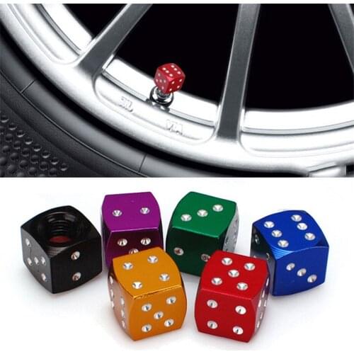 Universal Aluminum alloy Moto Bicycle Car Tire Air Valve Caps Dice Tyre Wheel Air Dust Dust Caps Cove Auto Car Parts