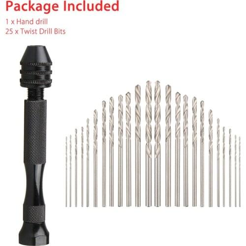 Rotary Tools Drill Bits Silver 0.5mm-3mm For wood resin Pin Vise Hand Mini Micro Hand drill