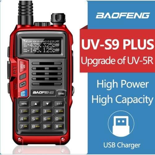 Baofeng UV-S9 PLUS 10W High Powerful 50km VHF/UHF Long Range Two Way Radio Walkie Talkie CB Ham Portable Radio UV-5R For Hunting