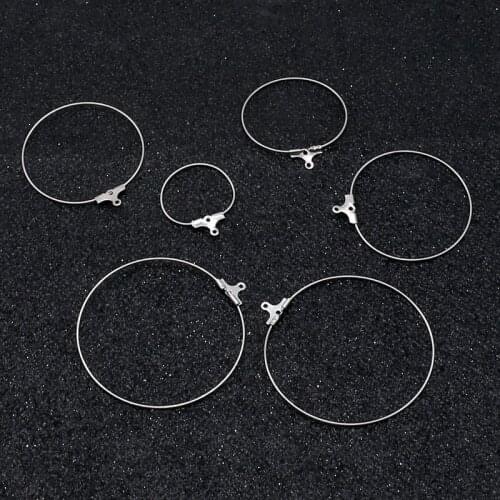 10pcs/lot Korea Round Stainless Steel Connection Double Hanging Round Round DIY Earrings Jewelry Accessories Material Package