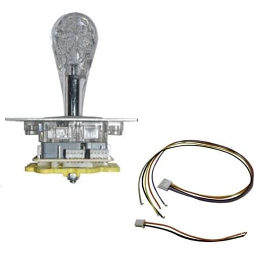 12V RGB flash in cycle illuminated joystick with all in one bat type crystal bobble top 5P connector for game machine