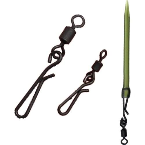 20PCS Carp Fishing Quick Change Hanging Snap Swivels Hook Bait Connector Swivels Standard Size 8/12 for Carp Fishing Rigs Making