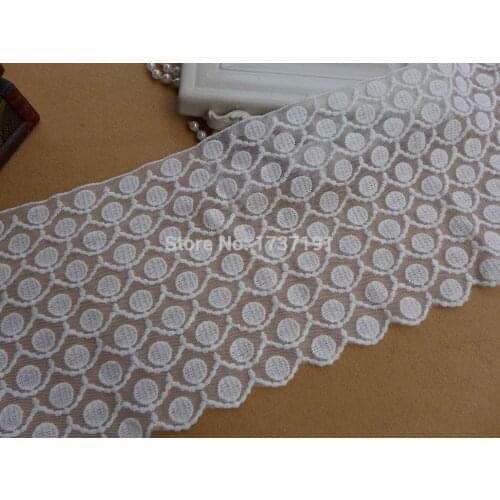 5 Yards Vintage White Embroidery Tulle Lace with Polka dot design For Weddings, Millinery, Clutch, Jewelry, Costumes