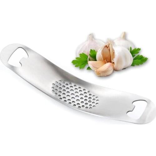 50pcs Stainless Steel Arc Rocker Rocking Garlic Press Crusher Mincer Chopper Kitchen Tools Bottle Opener Can Opener NO114