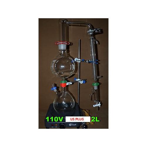 110V Essential Oil Steam Distillation Apparatus,Come with The Graham Condenser,Essential Oil Distillation kit