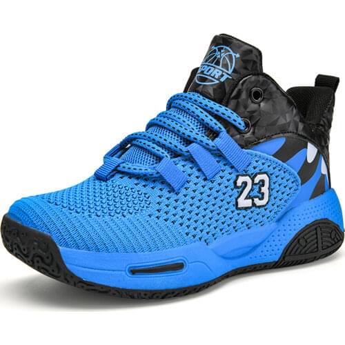 Boys Brand High Quality Leather Basketball Shoes Non-slip Kids Sneakers Children Sport Shoes Child Boy Basket Trainers Athletic
