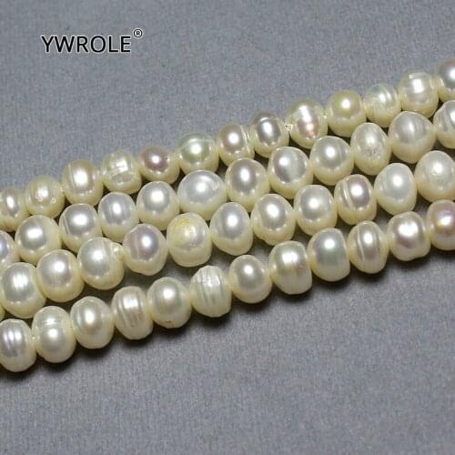 Natural 100% Wholesale Freshwater Pearls Beads For Jewelry Making DIY Bracelet Necklace Women Size About 6-7mm 1 Strand 37-39cm