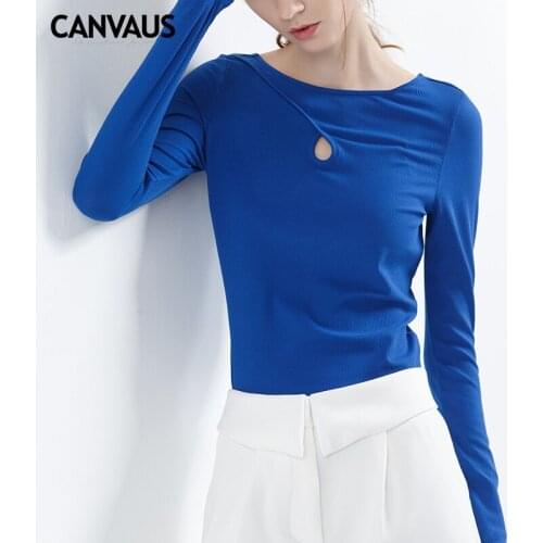 CANVAUS nice cotton t shirt,women cotton tops,basic female tees,classic v neck shirt,fashion girl cotton fullovers new YM0161