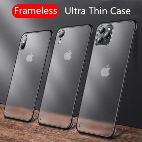 Slim Frameless Phone Case For iPhone 12 Pro 11 Pro Max XR XS Max X6 6s 7 8 Plus 12Mini iphone 11 case Translucent Matte Cover