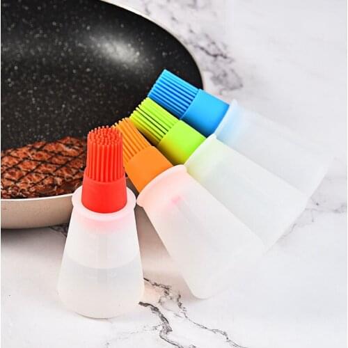 Color silicone oil bottle brush Heat resistant oil brush for cooking and barbecue Baking tools With scale 1pc