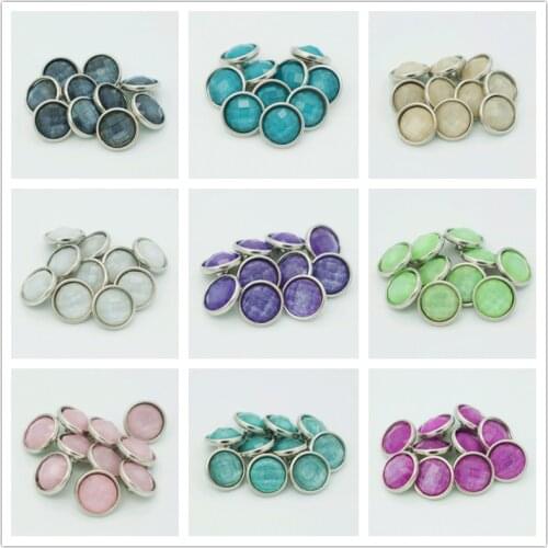 Hot sale NS5007 Mixed 10pcs 12mm Colorful Glitter Faceted Beauty snap buttons fit DIY snap bracelet Jewelry wholesale