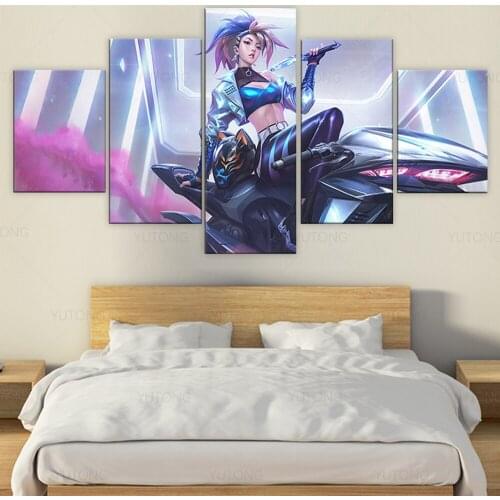 LOL game poster Akali KDA All Out skin canvas painting home decor League of Legends Rogue Assassin wall picture fashion gift