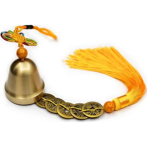 Chinese Feng Shui Bell for Wealth and Safe, Coins for Success, Ward Off Evil R7RC