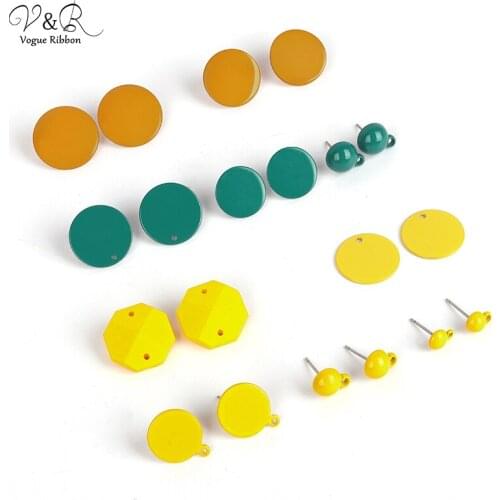 2020 Diy Hand Made Jewelry Accessories Multi Color Round Metal Earring Settings Materials Findings For Making Earring Jewelry