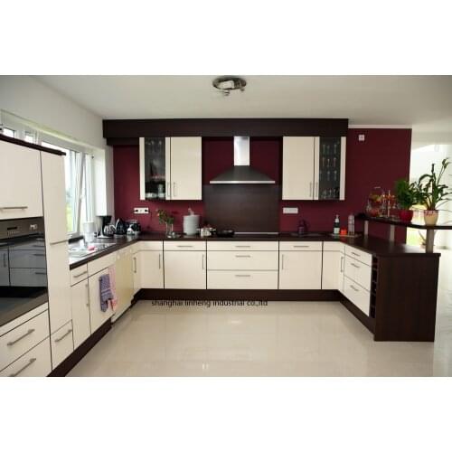Melamine/mfc kitchen cabinets(LH-ME056)