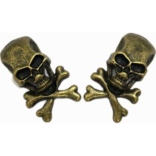 4pcs Metal Bronze Skull Stud Rivet Spike badge Punk Screw for belt Bags Shoes clothes DIY Leathercraft Accessories Decorated