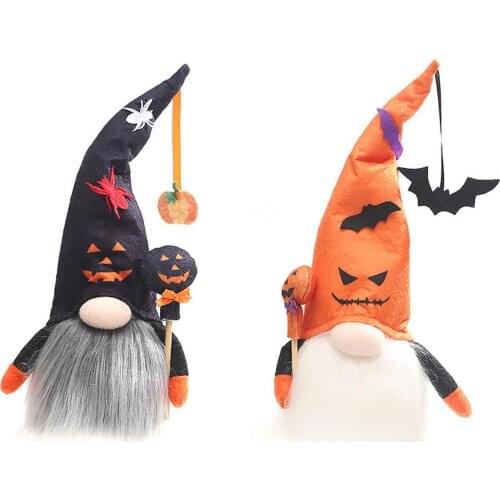 Cute Halloween Gnomes Decorations Plush Doll With Light Ornaments For Holidays Party Decor Dropship