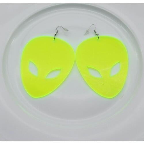 Fashion Neon Color Acrylic Alien Drop Earrings For Women Exaggerated Big Dangle Earring Charm Party Jewelry Gifts Accessories