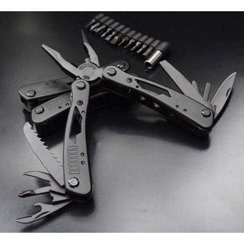 Multi Knife Plier Folding EDC Tools Camping Multifunctional Folding Plier Screwdriver Bits Mini Scissors