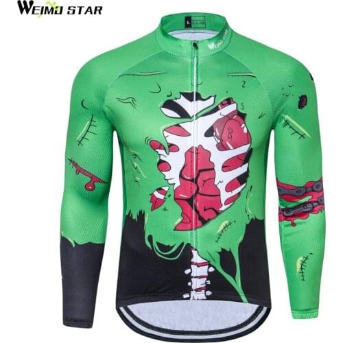 WEIMOSTAR Brand Long Sleeve Men Cycling Jersey Top Green MTB Bike Jersey Wear Bicycle Cycling Clothing Ropa De Ciclismo Lungs