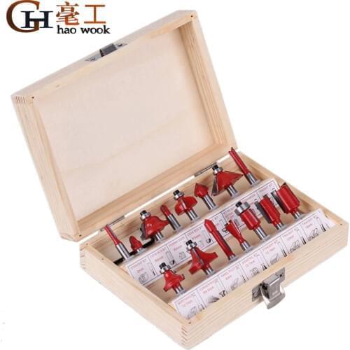 15pcs 6.35mm Shank Milling Cutter Machine Set Router Bits for Wood Carbide Mill Woodworking Engraving Milling Cuttings Tools