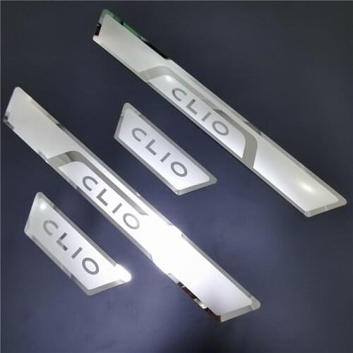 For Renault CLIO IV CLIO V 2012-2018 2019 2020 Door Sill Scuff Plate Trim Stainless Steel Kick Pedal Bar Protect Car Accessories