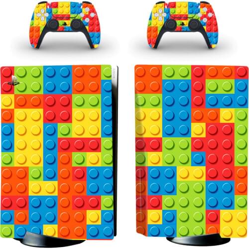Building Blocks PS5 Standard Disc Edition Skin Sticker Decal Cover for PlayStation 5 Console & Controller PS5 Skin Sticker Vinyl