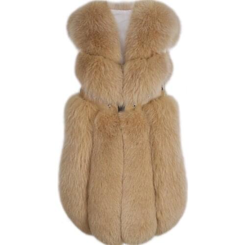 Natural women real ladies fox gilet new fur vest