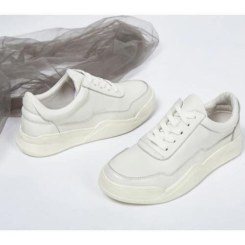 2019 spring new leather small white shoes casual bottom shoes sports students shoes