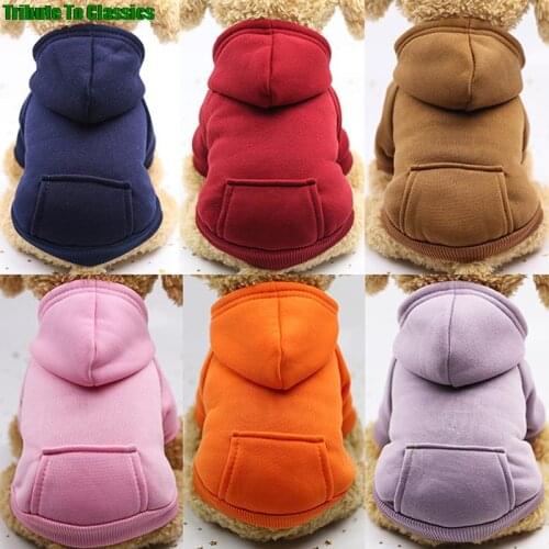 Solid Color Pet Dog Fleece Sweater Warm Dog Clothes Hoodie For Small Dogs Clothing Puppy Outfit Hoodies Soft Puppy Costume HOT
