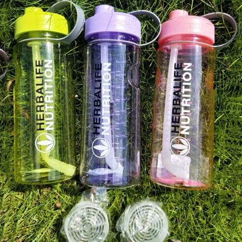 Factory wholesale Herbalife Nutrition Milk Shake Bottle With Straw Inside Space Bottle Kettle BPA Free 1000ml Free Shipping
