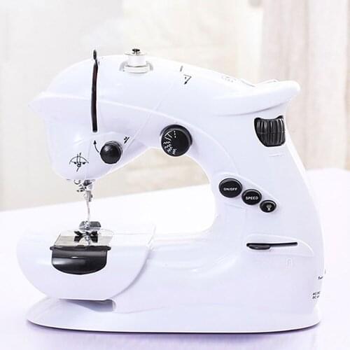 Portable Handheld Sewing Machine Stitch Sew Needlework Cordless Clothes Fabrics Electrec Stitch Set Pedal double thread