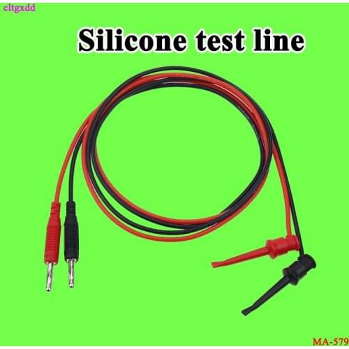 Cltgxdd Test Line Silicone Banana Plug to Dual-ended Test Lead Probe Wire Cable Red Black
