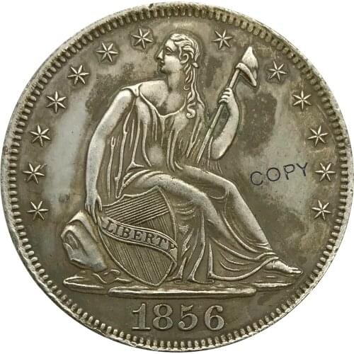 United States 1856 Half Dollar Cupronickel Plated Silver Copy Coin